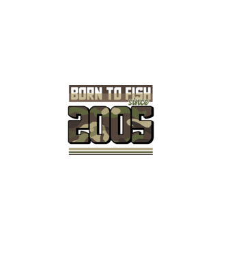 Born to fish since 2005 model negru pe tricou