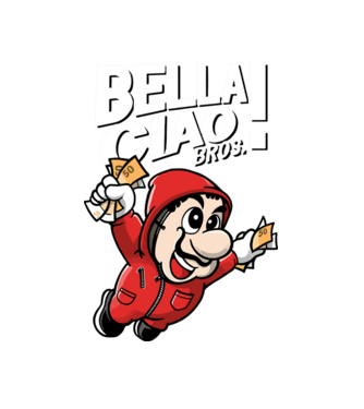 mario la casa de papel model alb pe tricou