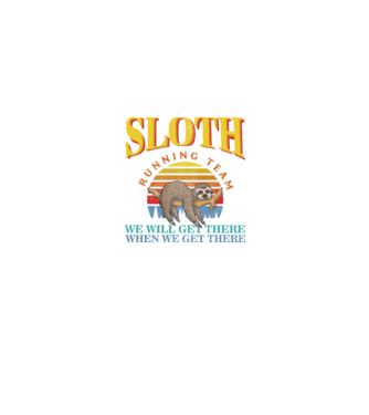 sloth running team retro model negru pe tricou