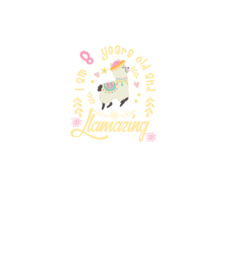 Birthday Llamazing 8 years old model negru pe tricou