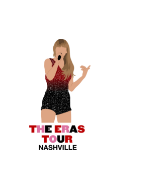 Taylor Swift The Eras Tour Nashville model alb pe tricou