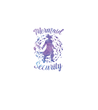 Mermaid Security boys aquarell model negru pe tricou
