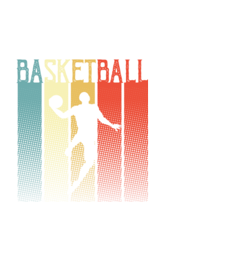 basketball vintage model negru pe tricou