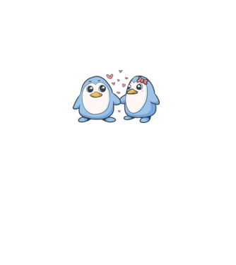 PINGUIN ÎNDRĂGOSTIT 2 model alb pe tricou