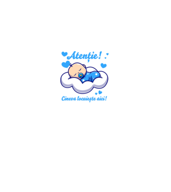 Atenție! Cineva locuiește aici! model alb pe tricou