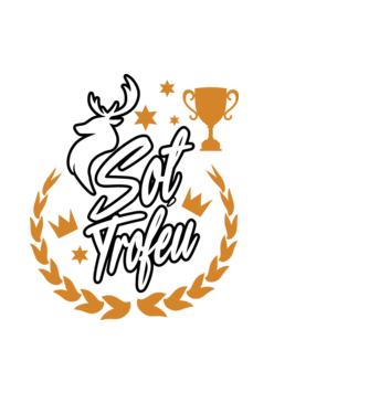 Soț trofeu model negru pe tricou