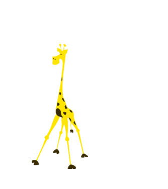 Giraffe model alb pe tricou