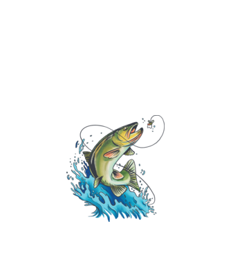 Fish model alb pe tricou