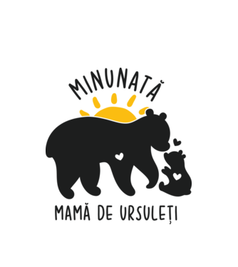 Minunată mamă de ursuleți model alb pe tricou