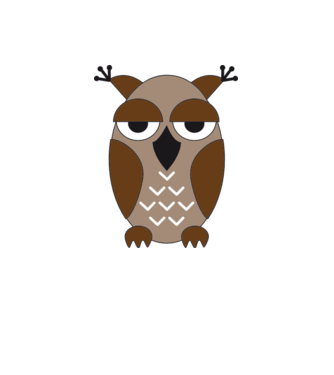 Owl model alb pe tricou
