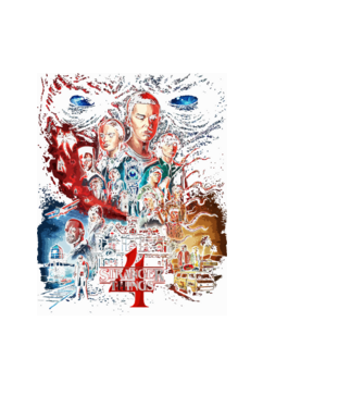 stranger things poster model negru pe tricou
