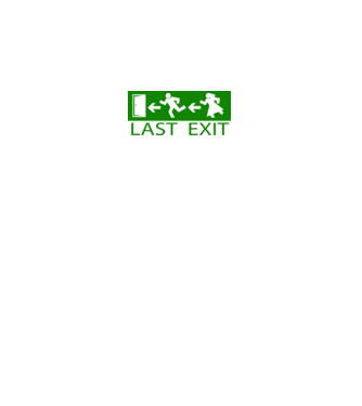 Last Exit model alb pe tricou