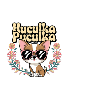 Huculka Puculka câine 1 model alb pe tricou