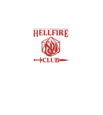 hellfire club 85 model negru pe tricou