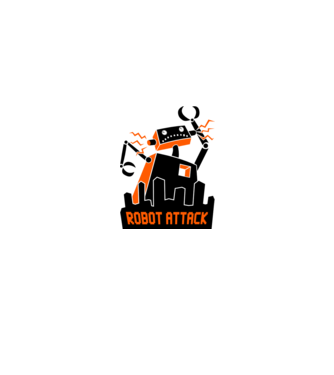 Robot Attack model alb pe tricou