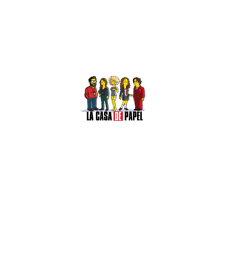 la casa de papel simpson model alb pe tricou