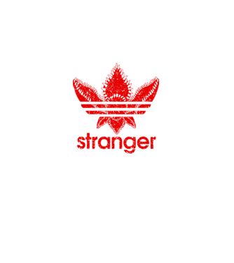 stranger logo red model negru pe tricou
