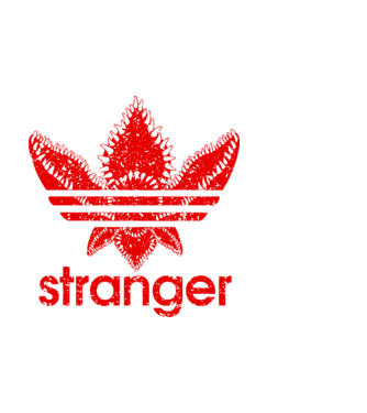 stranger logo red model negru pe tricou