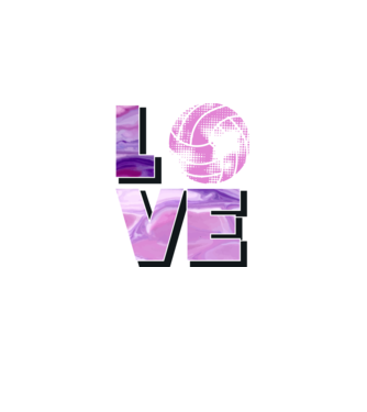 Love volleyball model negru pe tricou