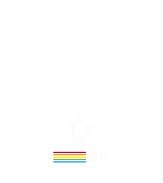 Commodore 64 logo on black model albastru închis pe tricou