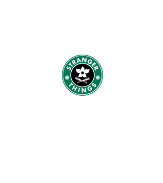 stranger things starbucks model gri pe tricou