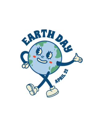 Earth Day model alb pe tricou