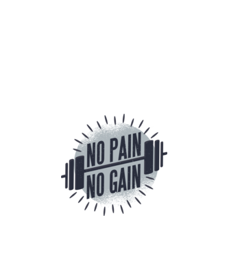 No pain no gain round model roșu pe tricou