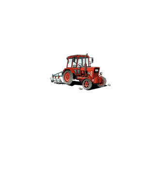 TRACTOR model alb pe tricou