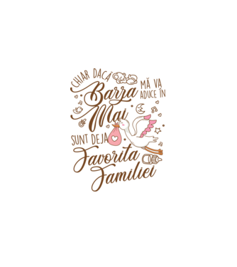 Favorita familiei MAI model alb pe tricou