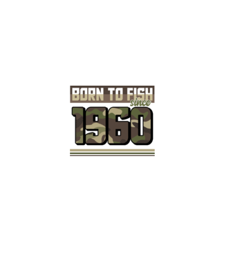 Born to fish since 1960 model negru pe tricou