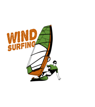 Wind Surf model negru pe tricou