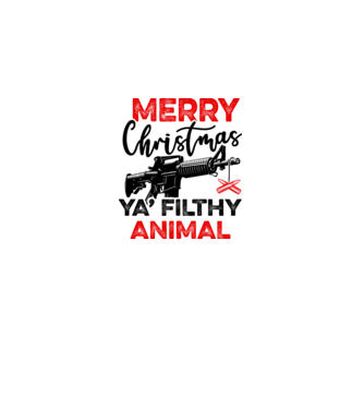 Merry Christmas Ya Filthy Animal model alb pe tricou