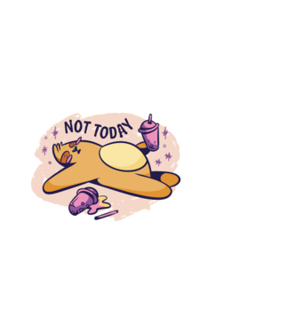 Not today model alb pe tricou