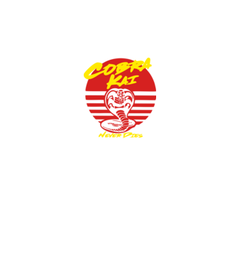 cobra kai sunset logo model negru pe tricou