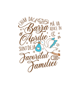 Favoritul familiei APRILIE model alb pe tricou