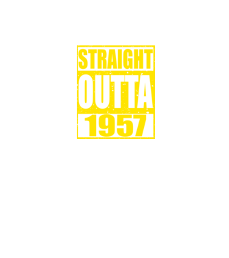 Straight Outta - 1957 model gri/negru pe tricou