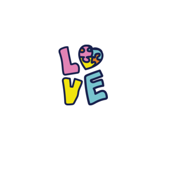 Ziua Mondială a Autismului LOVE model alb pe tricou