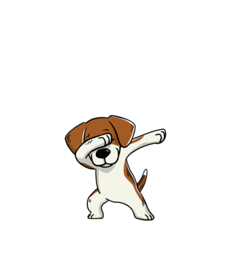 Beagle DAB model nisipiu pe tricou