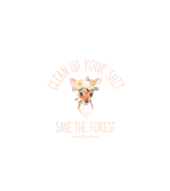Clean up your shit model negru pe tricou