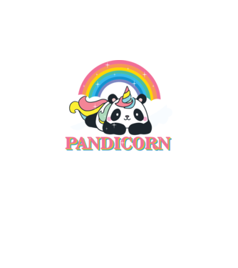 PANDICORN model alb pe tricou