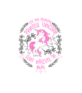 Cele mai frumoase prințese unicorn sunt născute în Mai model alb pe tricou