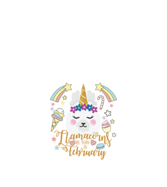 Llamacorns are born in February model alb pe tricou