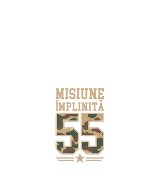 Misiune împlinită 55 model alb pe tricou