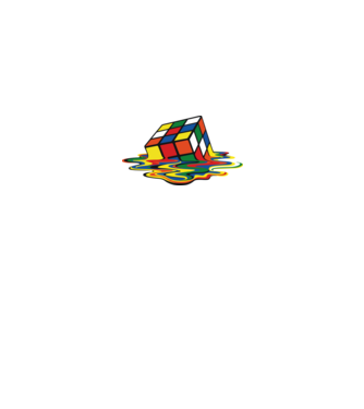 Melting Rubik model negru pe tricou