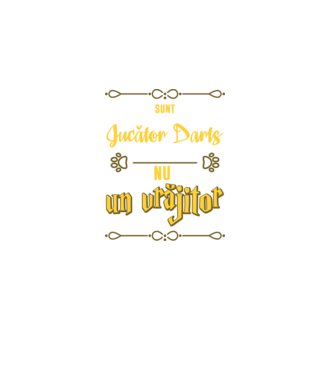 Sunt jucător darts, nu un vrăjitor model negru pe tricou