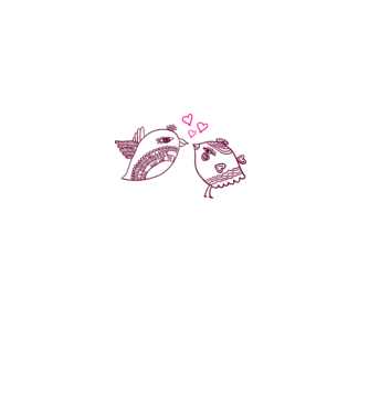 lovebirds model alb pe tricou