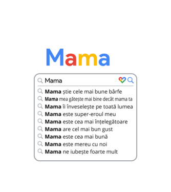 căutare Google Mama model alb pe tricou
