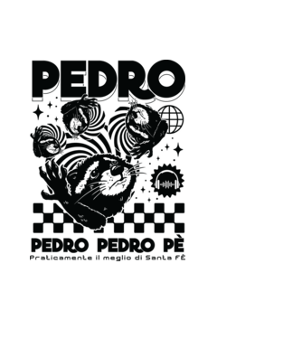 Pedro techno model negru pe tricou