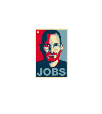 Jobs pop art model alb pe tricou