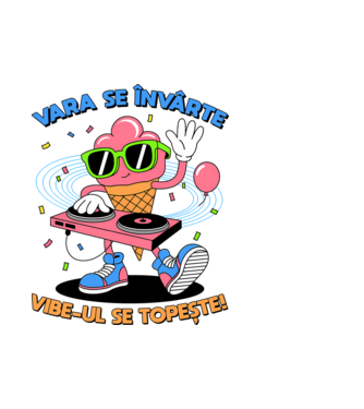 Vara se învârte model alb pe tricou